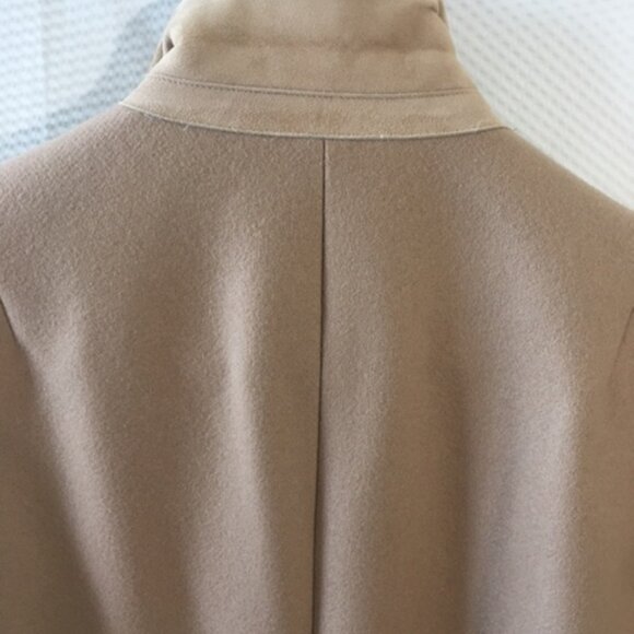 AllSaints Leni Camel Coat – Wool Cashmere, Goat Suede Collar, New, Size 8 - Picture 8 of 12